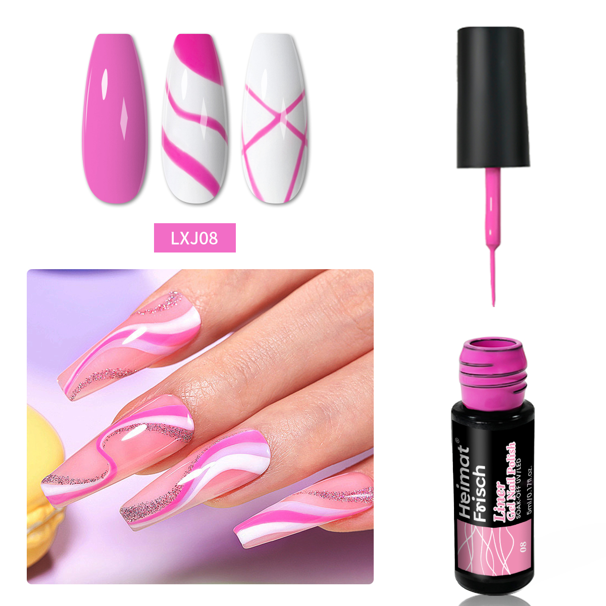 Copolymer Line - 5-ml set Glitter Line Drawing Gel