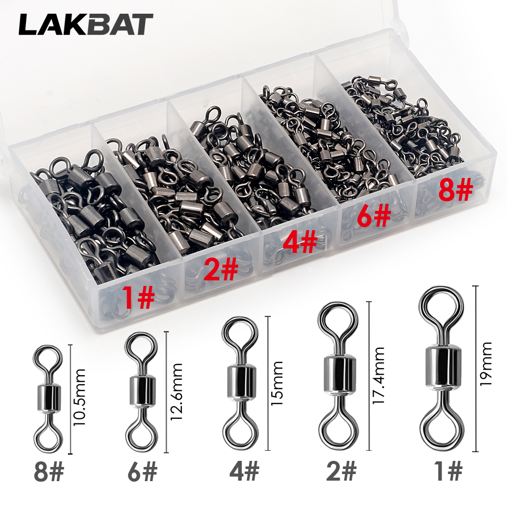 Fishing Line Box - 100 STUKS RVS Visdraaikrans Lagers Rolconnector
