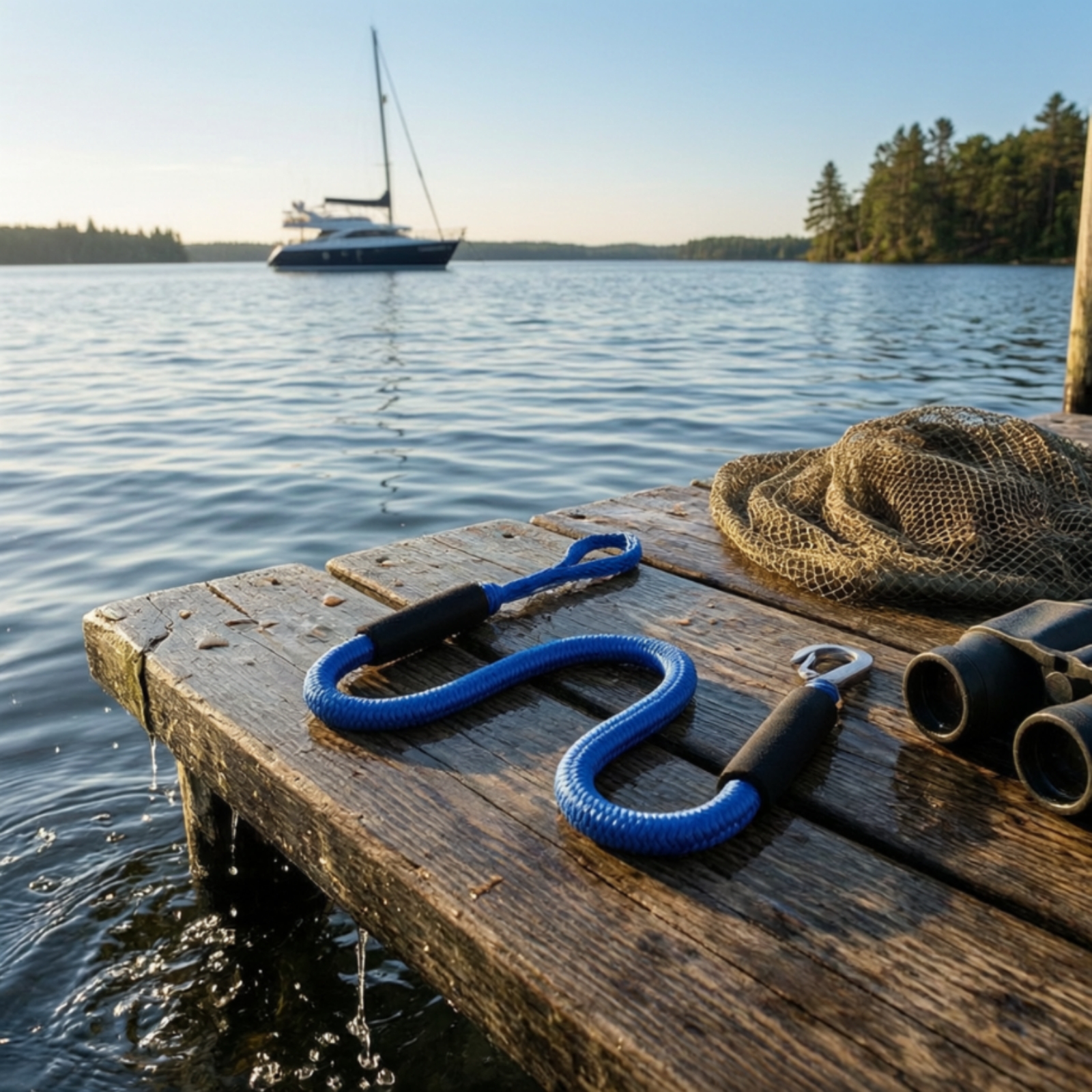 Saltwater Line - Bungee Dock Line met roestvrijstalen haak