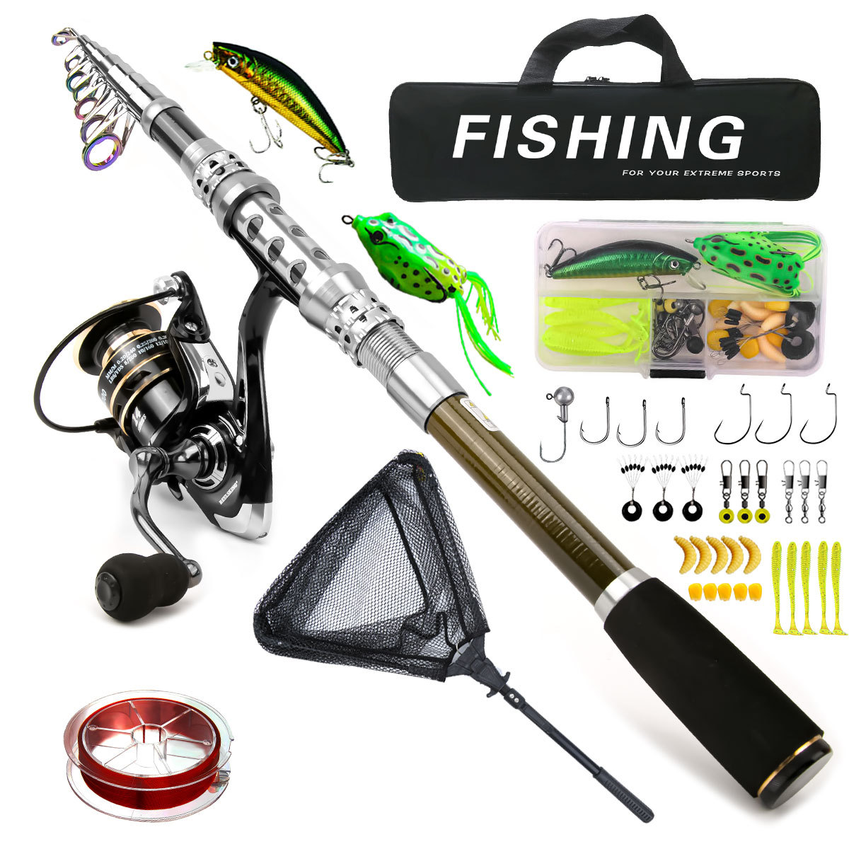 Freshwater Line - Carbon Luya hengelwielset Zeevissen Telescopische hengel
