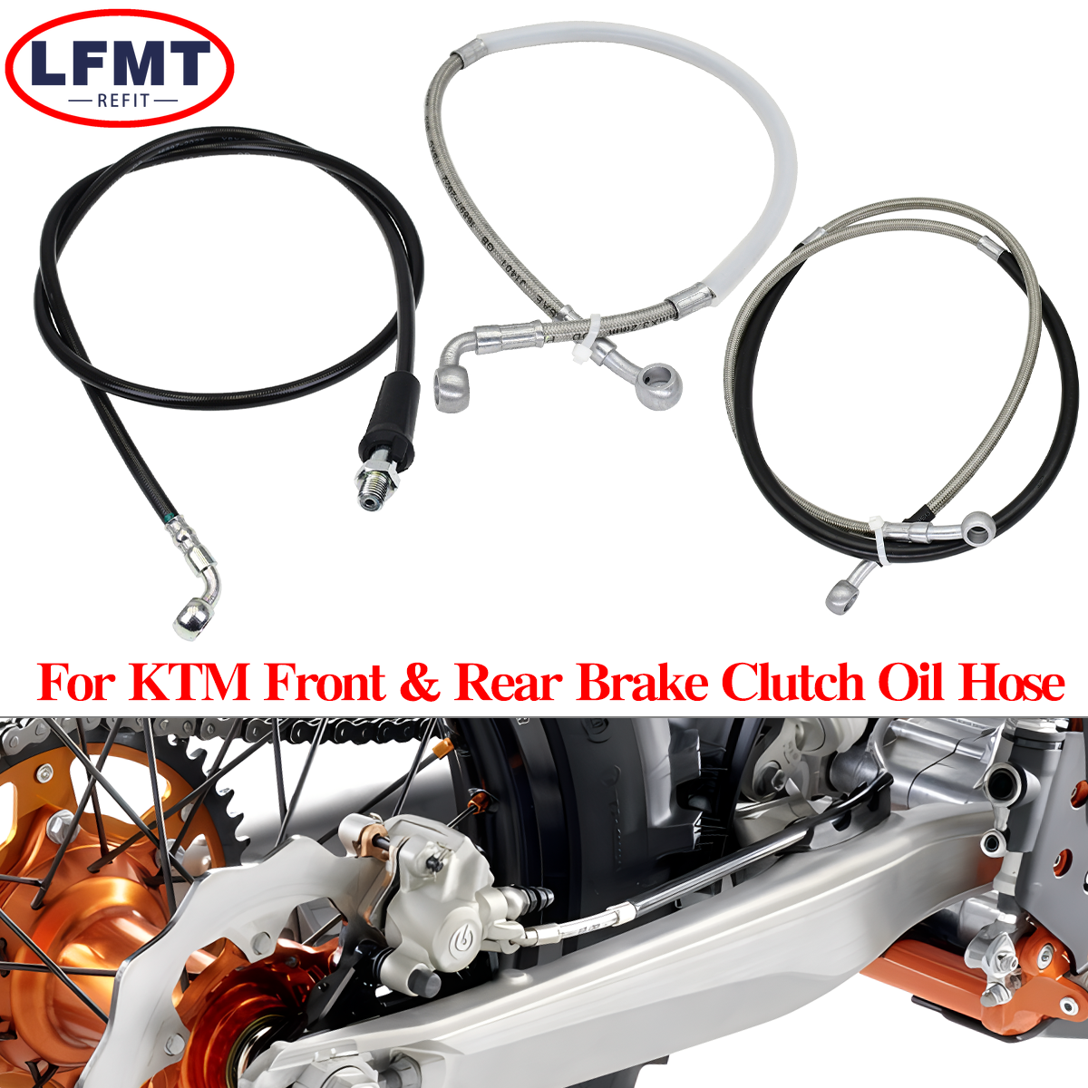 Braided Line - Motorfiets achterrem olieleiding voor KTM SX