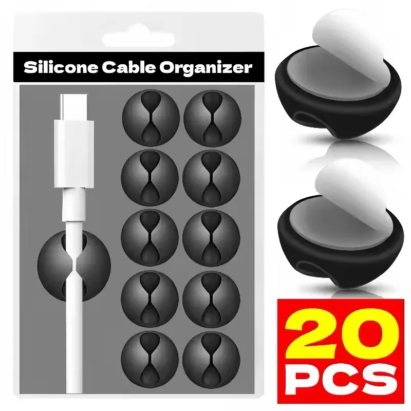 Tippet Line - Kabelclips Telefoonsnoerhouder USB-datakabel Siliconen organizer Zelfklevende