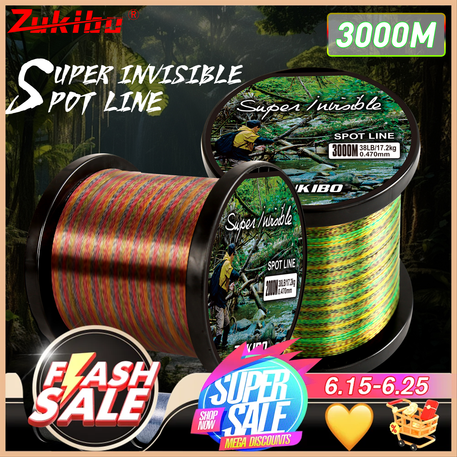 Copolymer Line - Zukibo 2000M 1000M 500M Onzichtbare Vislijn