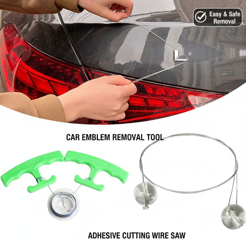 Monofilament Line - Professionele auto-embleemverwijderingsset met vislijn & handgrepen,