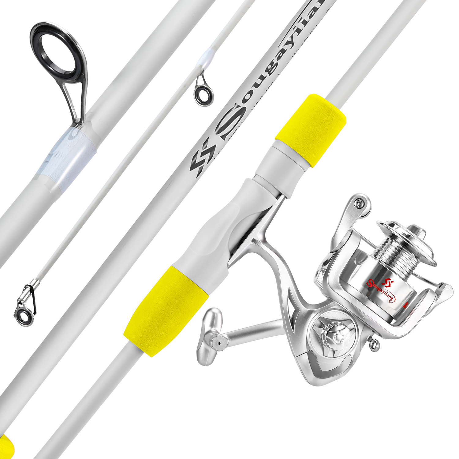 Fishing Line Spooler - Sougayilang 2 sectie Spinning Hengel en