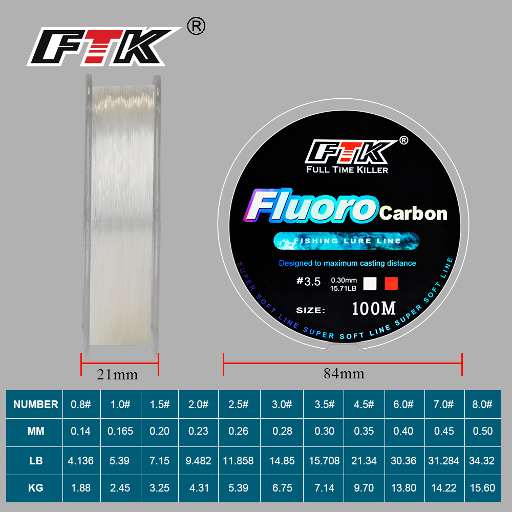 FTK 100M Fluorocarbon Vislijn  - Fluorocarbon Line recensie en prijs